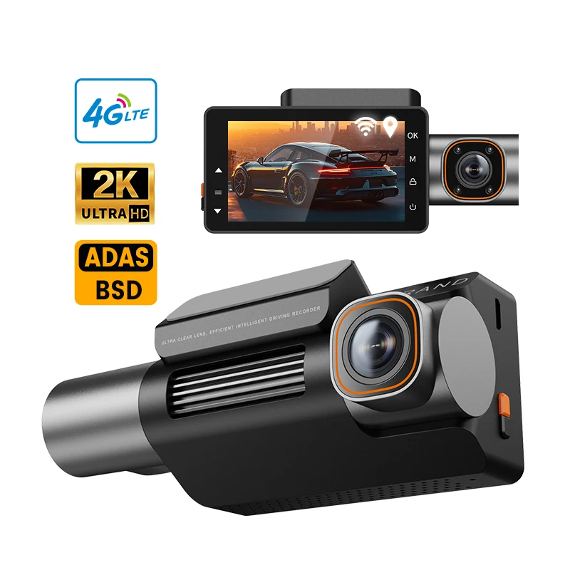 2K IPS Dash Cam 4G 4 Channel 3-Inch Touch Screen ADAS&BSD&GPS Microphone Remote Real-time Viewing Two-Way Talk Cars