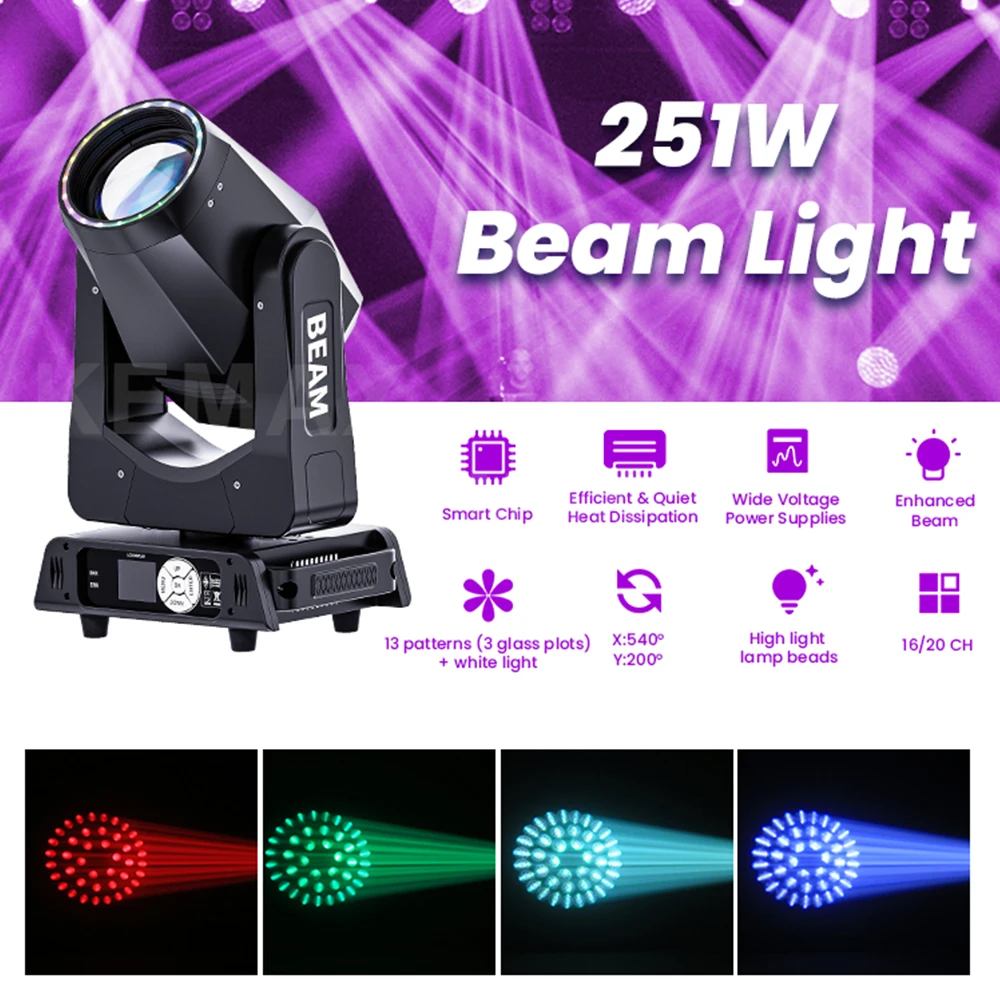450W Moving Head Lights DMX512 DJ Sharpy Beam Half Color Sound Activated 14 Gobos Stage Light For Wedding Nightclub Disco Party
