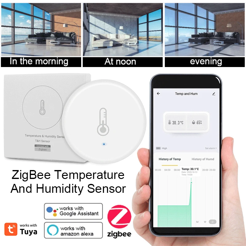 温度および湿度センサー,Alexa,Tuyaスマートライフアプリ,リアルタイムリモート監視