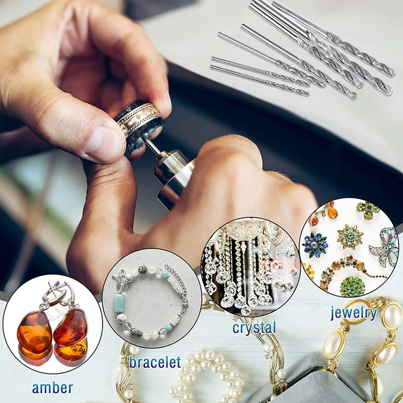 20 Pcs Diamond Drill Bits Set Twist Diamond Tip Drill Bit Heavy Duty Mini Diamond Drill Bit Set For Glass Tile Jewelry