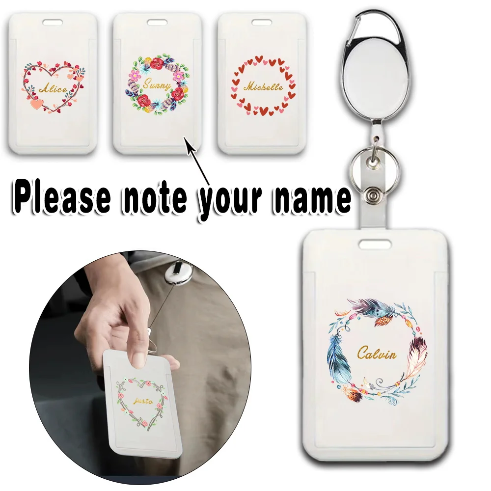 Customized Name Retractable ID Badge Holder Keychain Durable Clip Personalized Card Holder for Office Security Business Use DIY