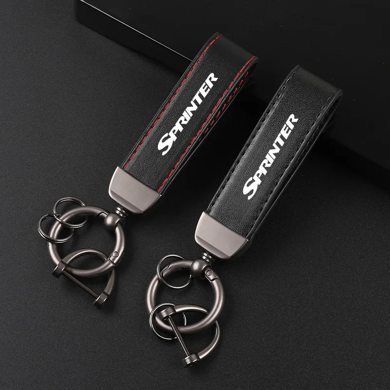 Deluxe Leather Keychain with Car Badge Keychain Pendant For Mercedes Benz SPRINTER