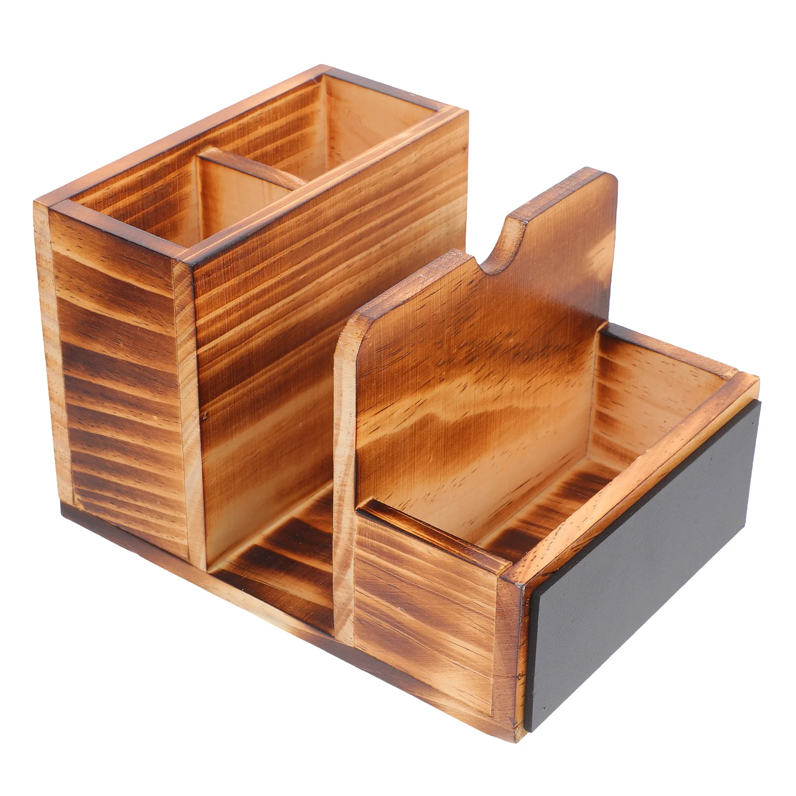 

Charming Vintage Wooden Napkin Holder Blackboard Cutlery Spice Rack Organizer Stand Kitchen Countertop Farmhouse Tabletop