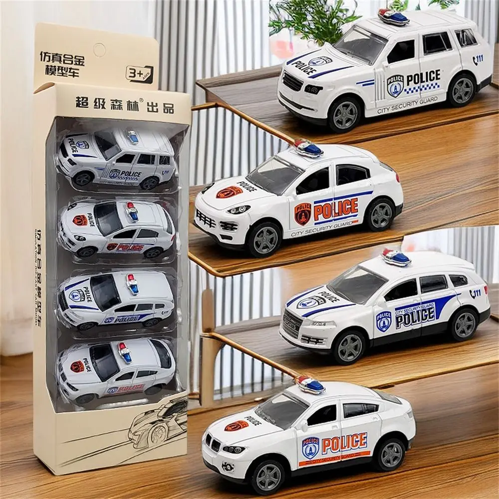 

Christmas Present Simulation Police Toy Car Return Car Car Model Pull Back Car Model Toy Alloy Metal Cars Model Kids Gift