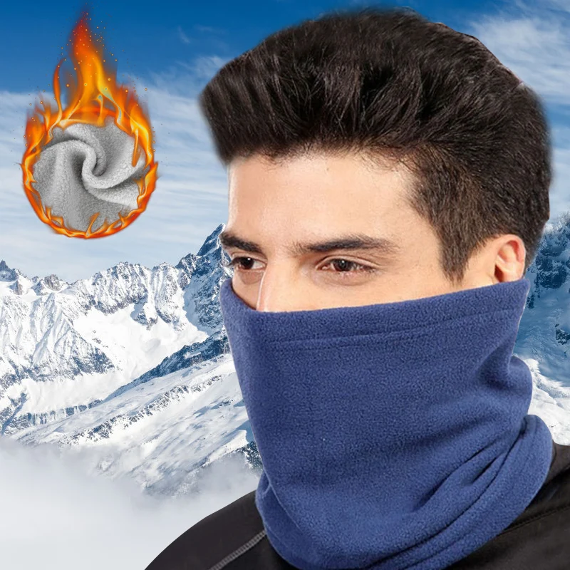 Fleece Scarf Face Mask Neck Warmer Bandana Women Men Cycling Hiking Skiing Windproof Tube Scarves Adjustable Winter Accessories