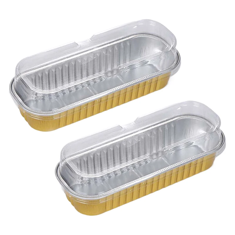 10Pcs Mini Loaf Pans With/Without Lids Rectangle Aluminum Foil Baking Pans Reusable Mini Bread Containers Muffin Tins