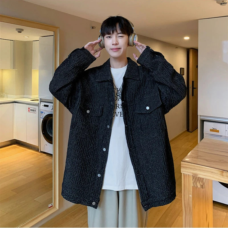 

Jackets Men Autumn Chic All-match Fashion Unisex Normcore Couple Overcoats Korean Style Vintage Handsome Simple Long Sleeve New