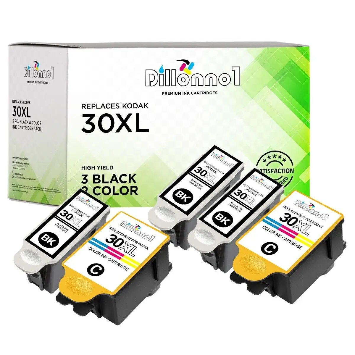 Adhérence d'encre pour Kodak 30XL, 5 paquets, pour ESP C110 ESP Office 2170 ESP C310