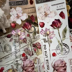 Vintage klassische rote Rose Blumen Washi Haustier Band fรผr Planer Karte machen DIY Scrap booking Plan dekorative Aufkleber