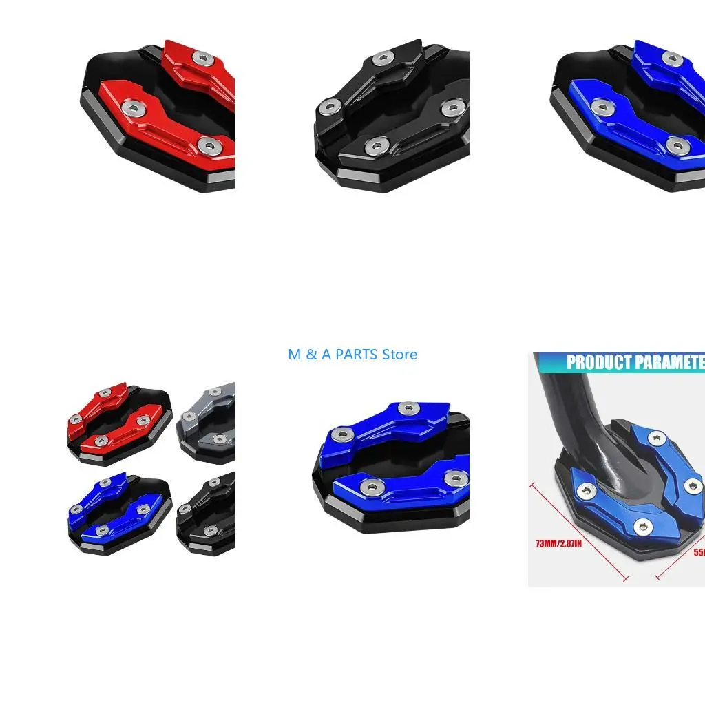 U1JF Reinforced Metal Motorcycle Electric Bike Kickstand Nonslip Base Support Foot