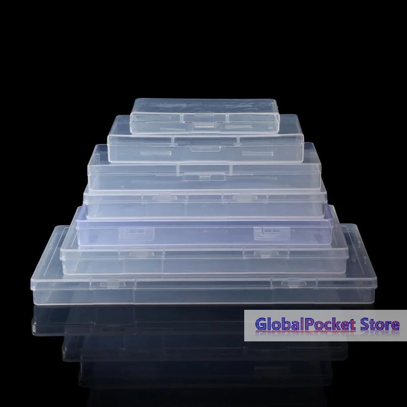 [TG823]1Pcs Transparent Rectangular Plastic Box, Dustproof Storage Case, Sturdy Jewelry Nail Art Rhinestones Container