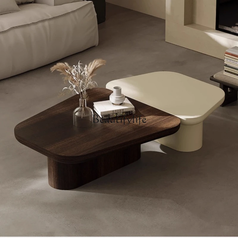 

Wabi-sabi wind living room home coffee table Italian minimalist creative special-shaped artistic tea table combination