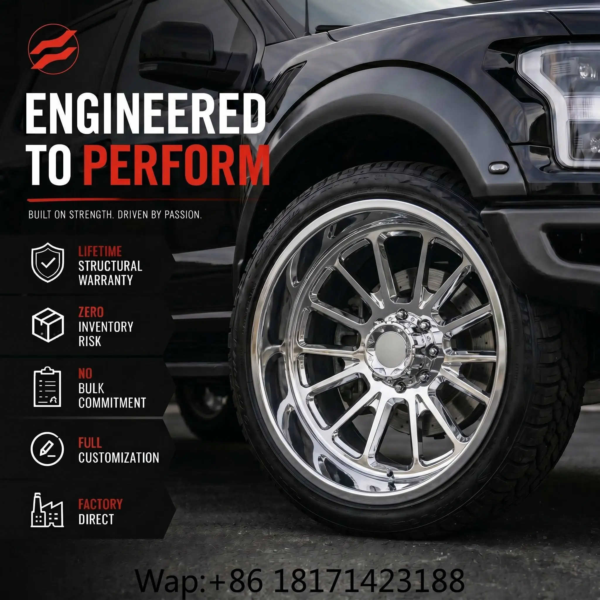 【Hot】Forged Wheel 6061‑T6 22x10 22x12 24x14 24X16 26x16 28x16 30x16 8X170 6X139.7 Polish Black Custom Truck Pickup Rim