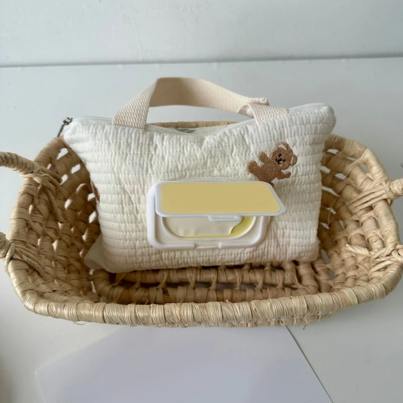 Cotton Wipe Carry Bag with Lanyard for Baby Decorative Practical Tissue Box