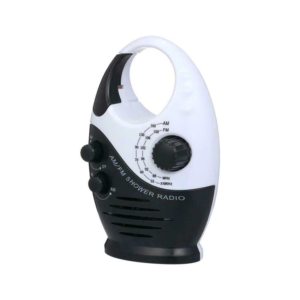 Waterproof Portable FM AM Radio Shower Music Hanging Radio Suit Bathroom Bath Cabin Black Powerful Hi-Fi Speakers Radio Operated