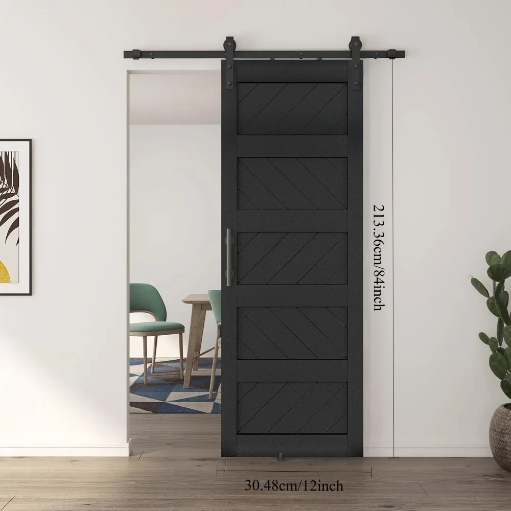 Barn Door, Slding Barn Door Kit Wave Shape Door Panel with Hardware Kit Include, Easy Installation  tiny house