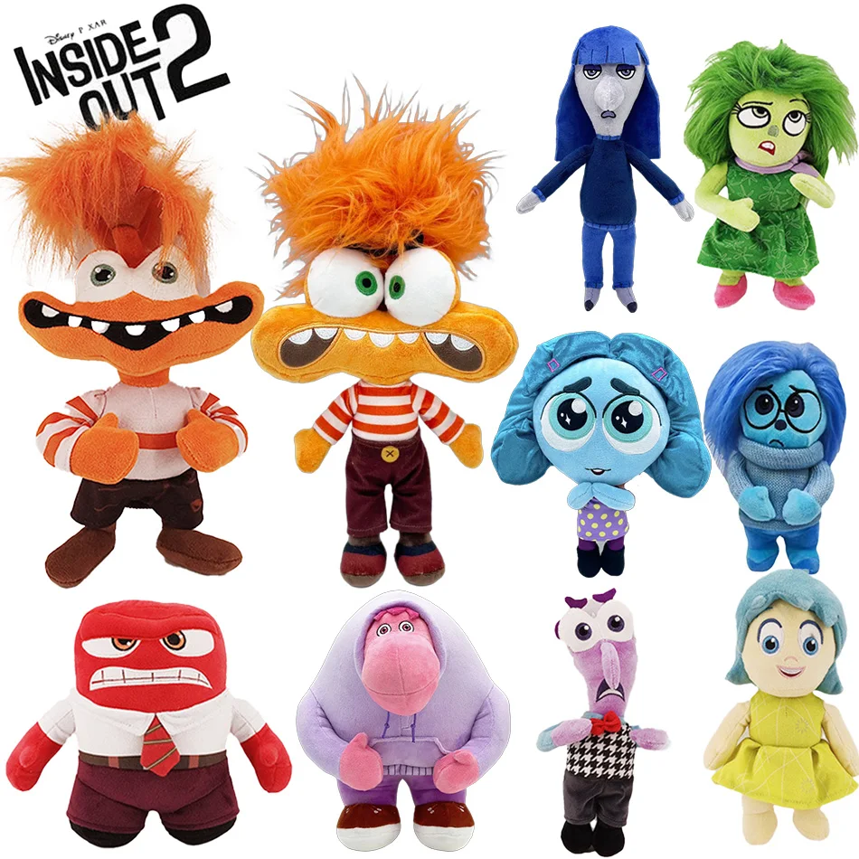 New Inside Out 2 Plush Anxiety Doll Cute Joy Fear Anger Disgust Sadness Riley Plushish Toys Collection Model Toy Birthday Gift