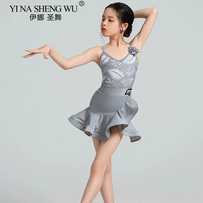 Kids High-end Slip Dress Girls Professional Latin Dance National Standard Dance Performance Costume Latin Dance Competition Wear