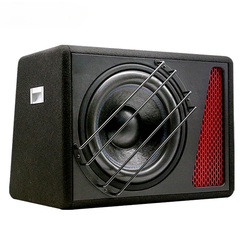 2PCS Car Audio 12V Car Audio Modified Speakers 12-inch Active Trapezoidal Overweight Subwoofer