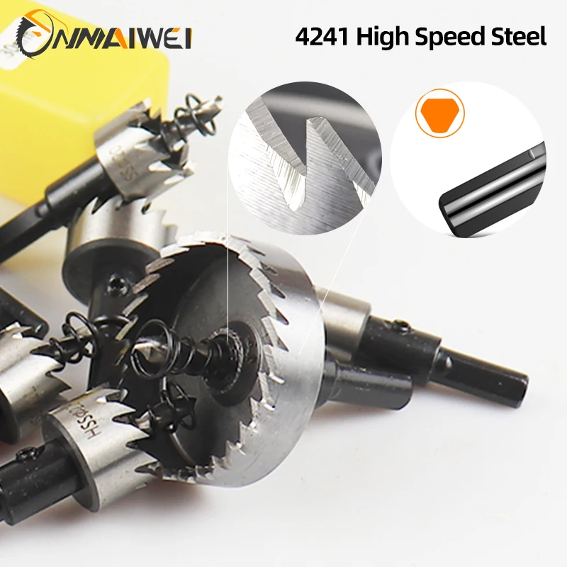 HSS Hole Saw 16-100mm Cobalt High Speed Steel M35 Stainless Steel Tool Set For Metal Stainless Steel Drilling Metalworking