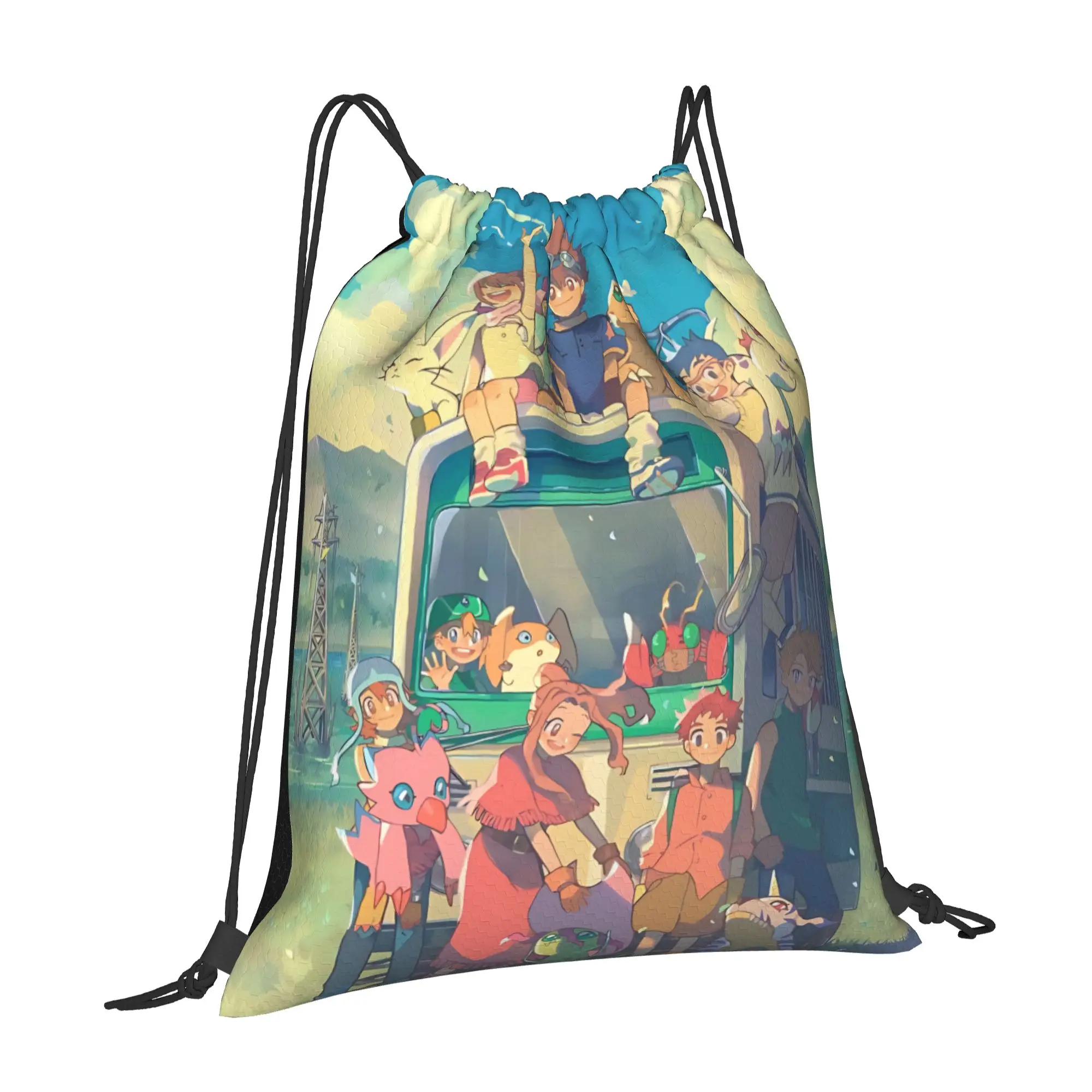 gym Pouch Digital Monster  Drawstring Bags Gym Unisex Storage Organize Bundle Pocket Rope Bag