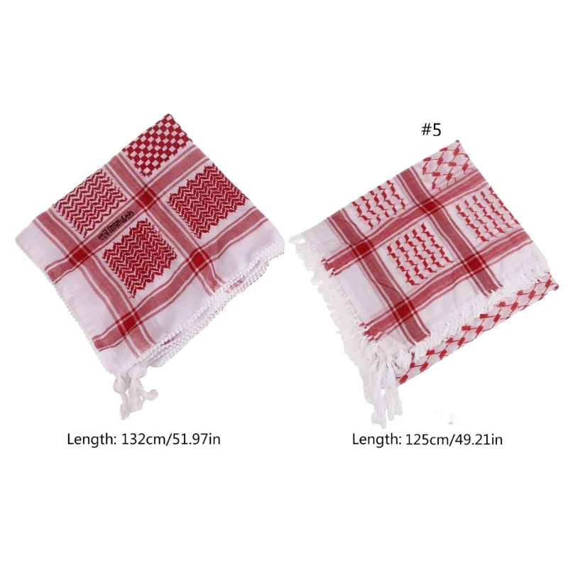 Arab Style Jacquard Pattern Adult Religious Scarf Hiphop Keffiyeh Headscarf Adjustable Turban Multi-Purpose Headscarf