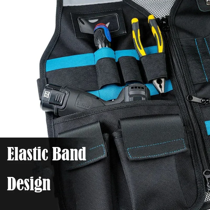 Adjustable Straps Tool Pockets Professional Special Tool Kit Multifunctional Electrician Vest Repair Kit Telecom Waist Pack