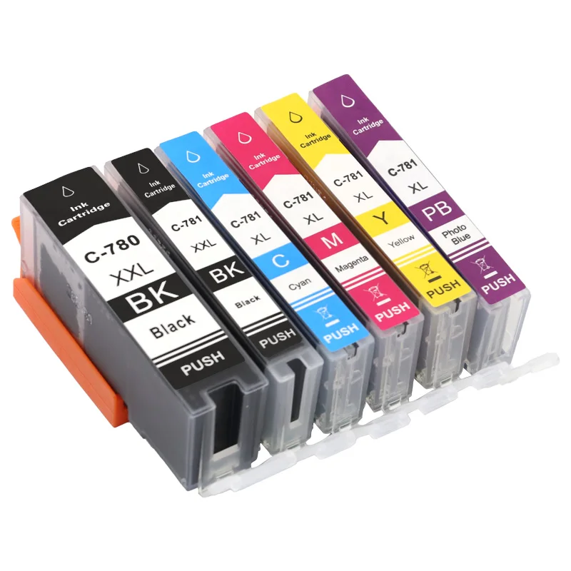 6Color PGI-780 CLI-781 for Canon Compatible PGI780XL CLI781 Ink Cartridge TR8570/TS8170/TS9170 TS707 TS8370 TS6370 TS9570 Ink