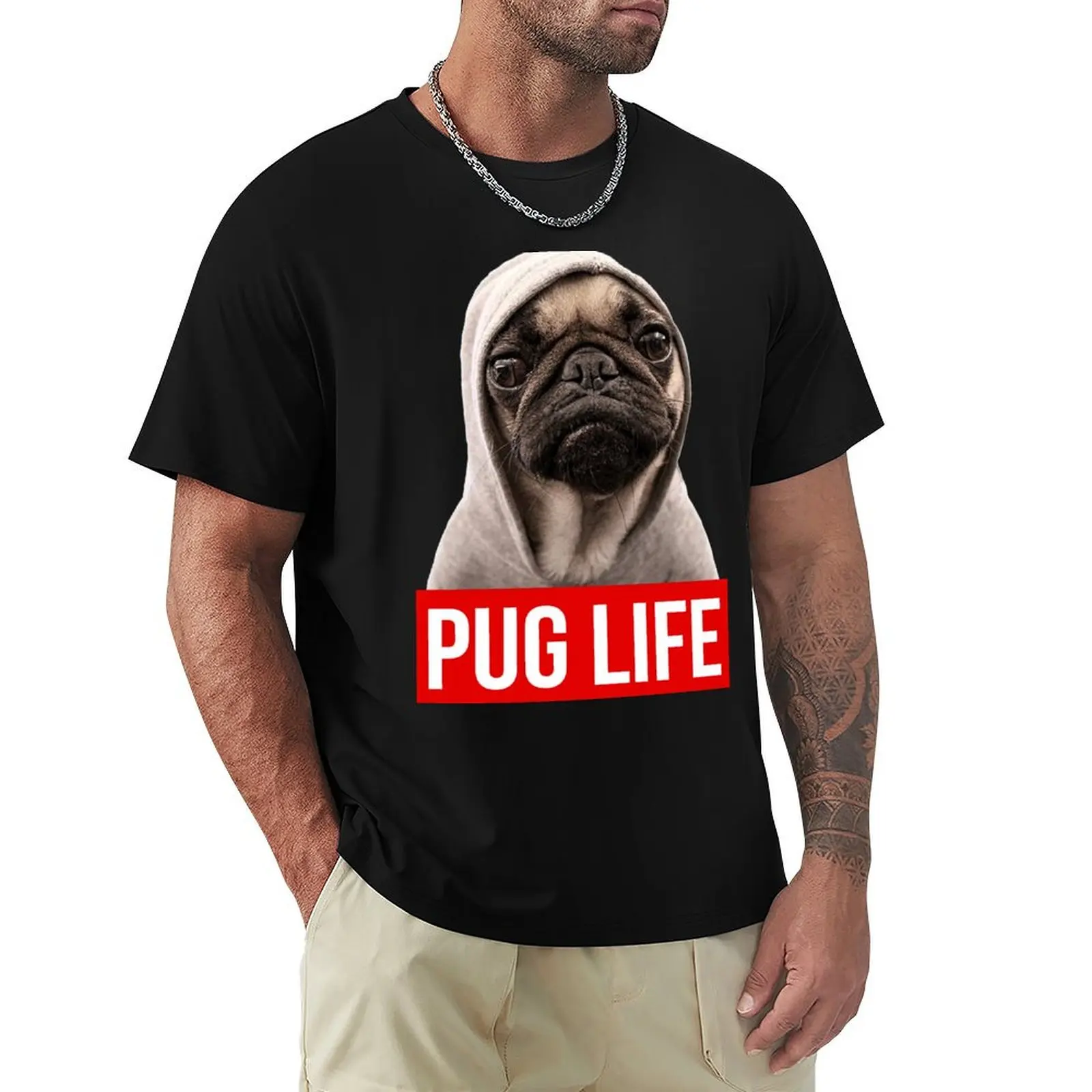 Original Pug Life Pug T-Shirt Work Wear Breathable Tee