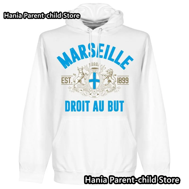 France Marseille training clothes Football fan commemorative sweatshirt  Mens Cotton Pullover Sports Hoodie Mens Casual Hoodie