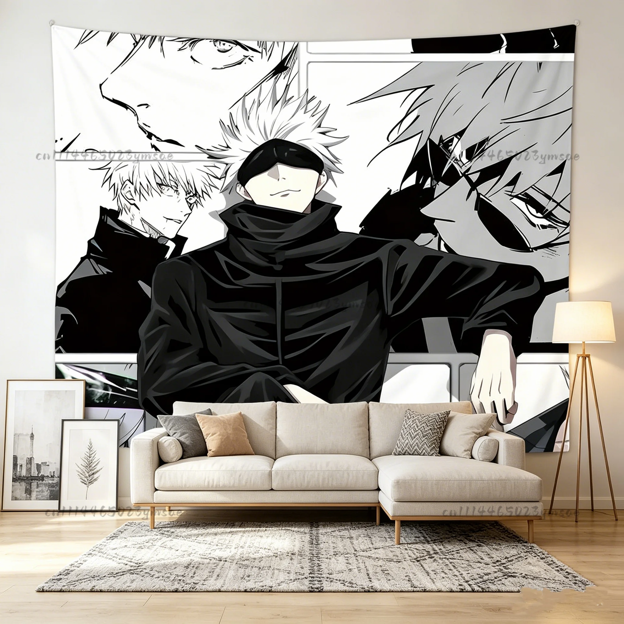 Headboard Anime Wall Tapestry Cowboy-Bebop Cool Pink American Flags Tapestry Children Cartoon Background Cloth Room Decoration