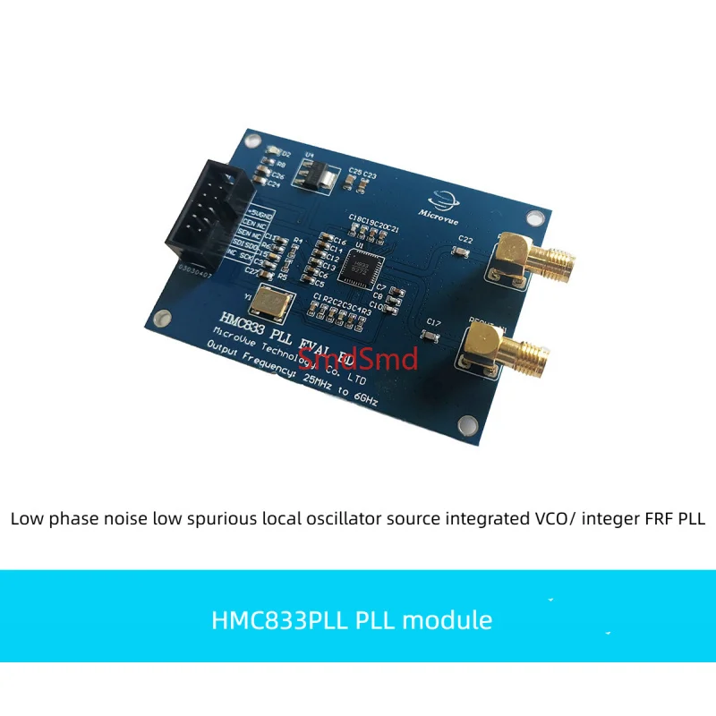HMC833 PLL Phase-locked Loop RF Signal Source Wideband Frequency Source 25M-6G Low Phase Noise Local Oscillator