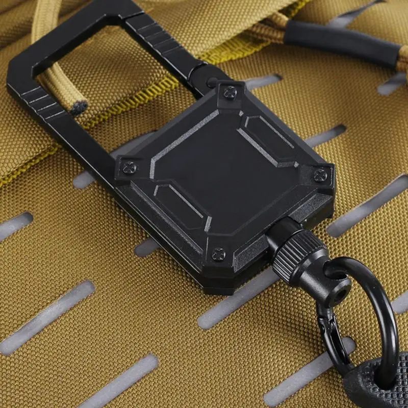 

Retractable KeyChain Magnetic Retractable Id Badge Clip With 27.5in Steel Retractable Cord Durable Keychain Clip For Hiking Camp