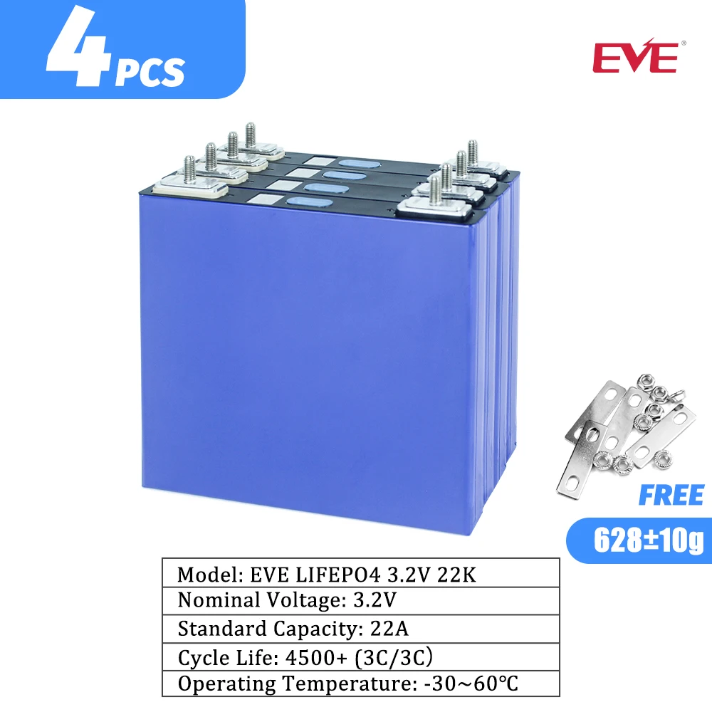 EVE LF22K 3.2V 22Ah Rechargeable Lifepo4 Batteries High Rate 4-20C Discharge For Solar Energy Storage Marine Power Tool 4-16PCS image 3