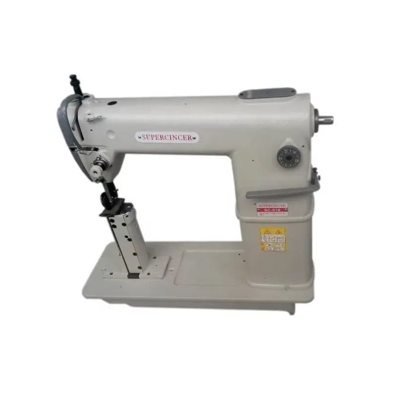 Mesin Jahit Industri 810 Jarum Tunggal Model Post-Bed dengan Roller Foot, Mekanisme Pengumpanan Manual, Jahitan Lock Stitch untuk Penggunaan Rumah Tangga, Motor Baru