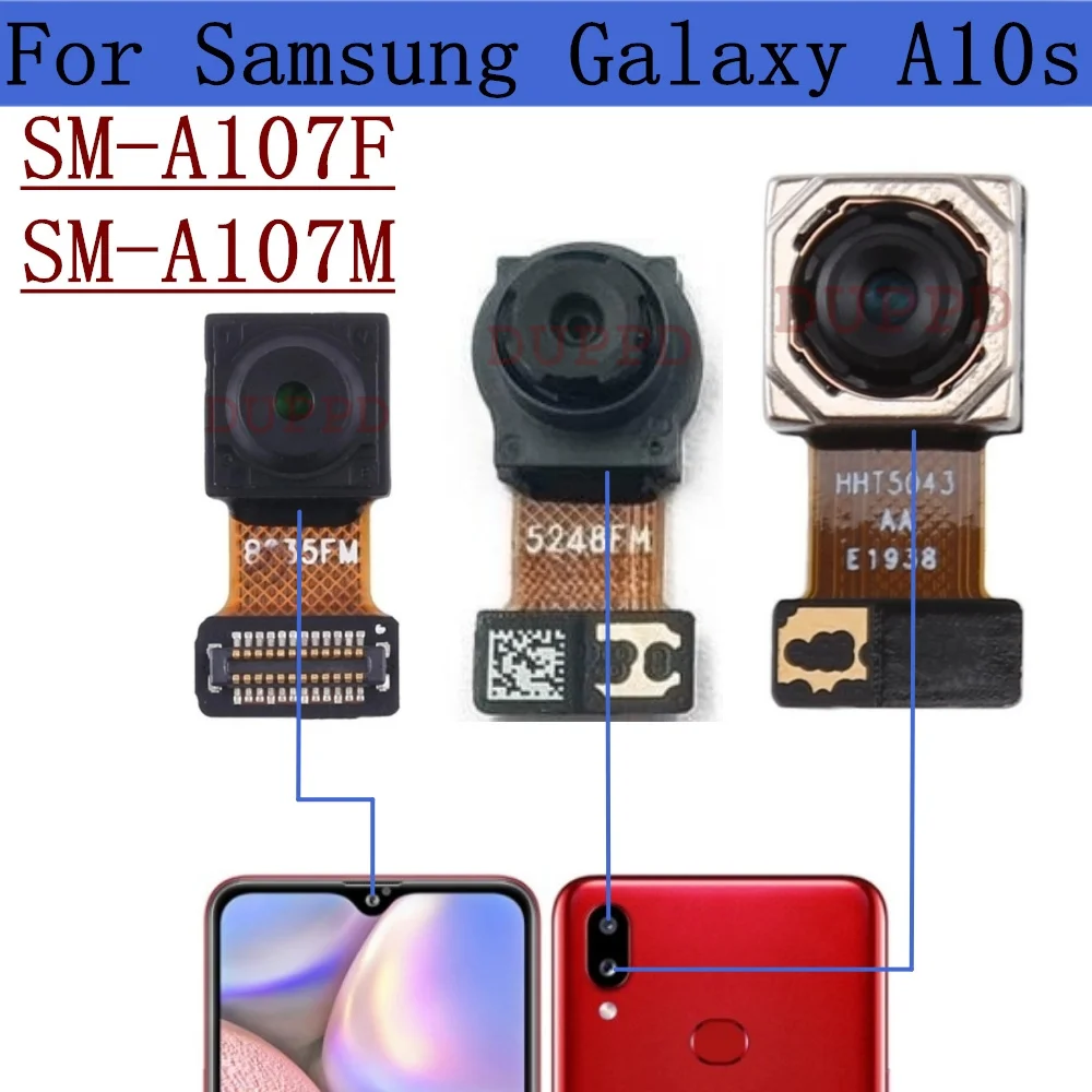 Rear Front Camera For Samsung Galaxy A10s SM-A107F A107M Frontal Selfie Wide Depth Backside Back Camera Module Spare