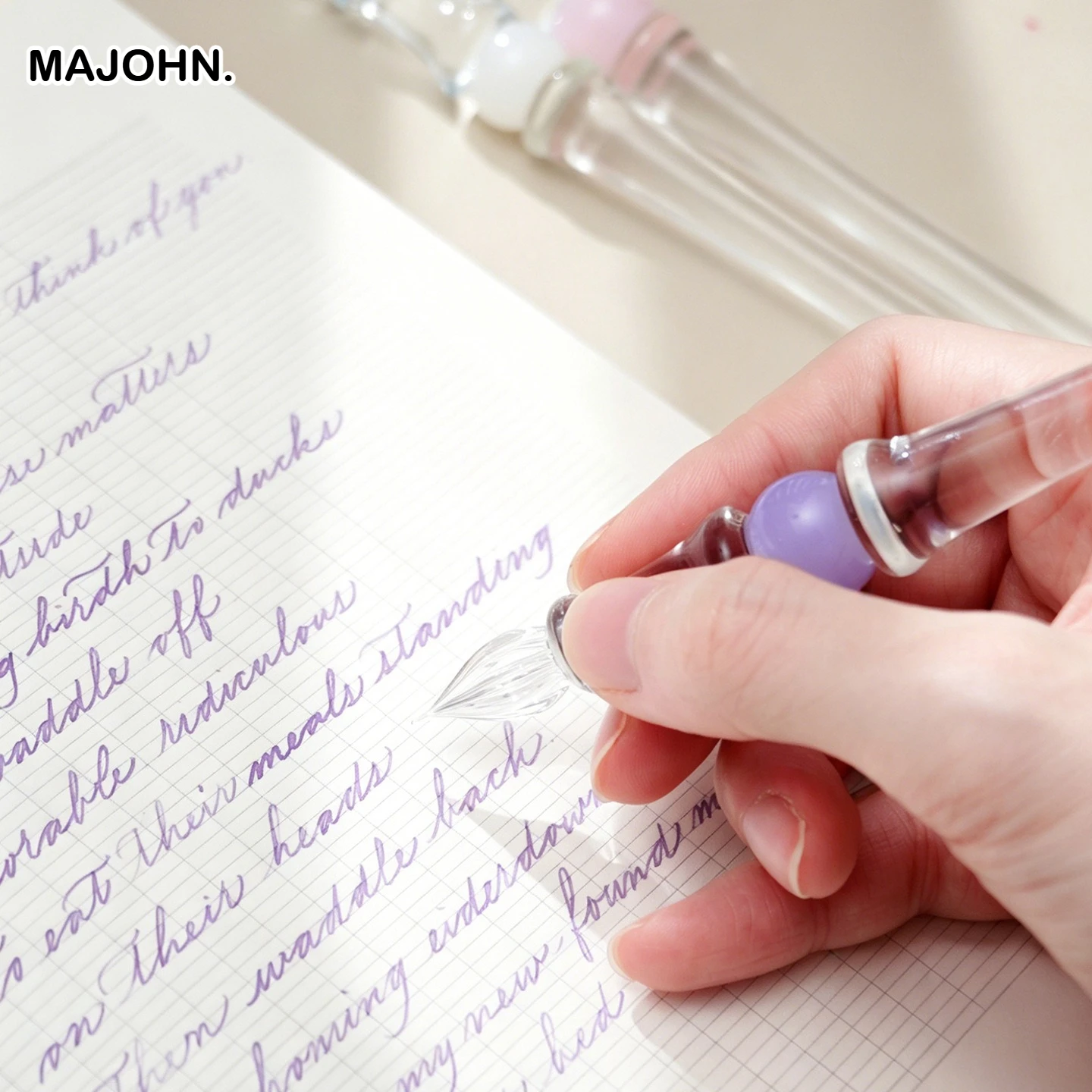 MAJOHN Lamp Shade Crystal Glass Dip Pen Hand Account Drawing Line DIY Creation Smooth Writing Stationery School Office Supplies view 4