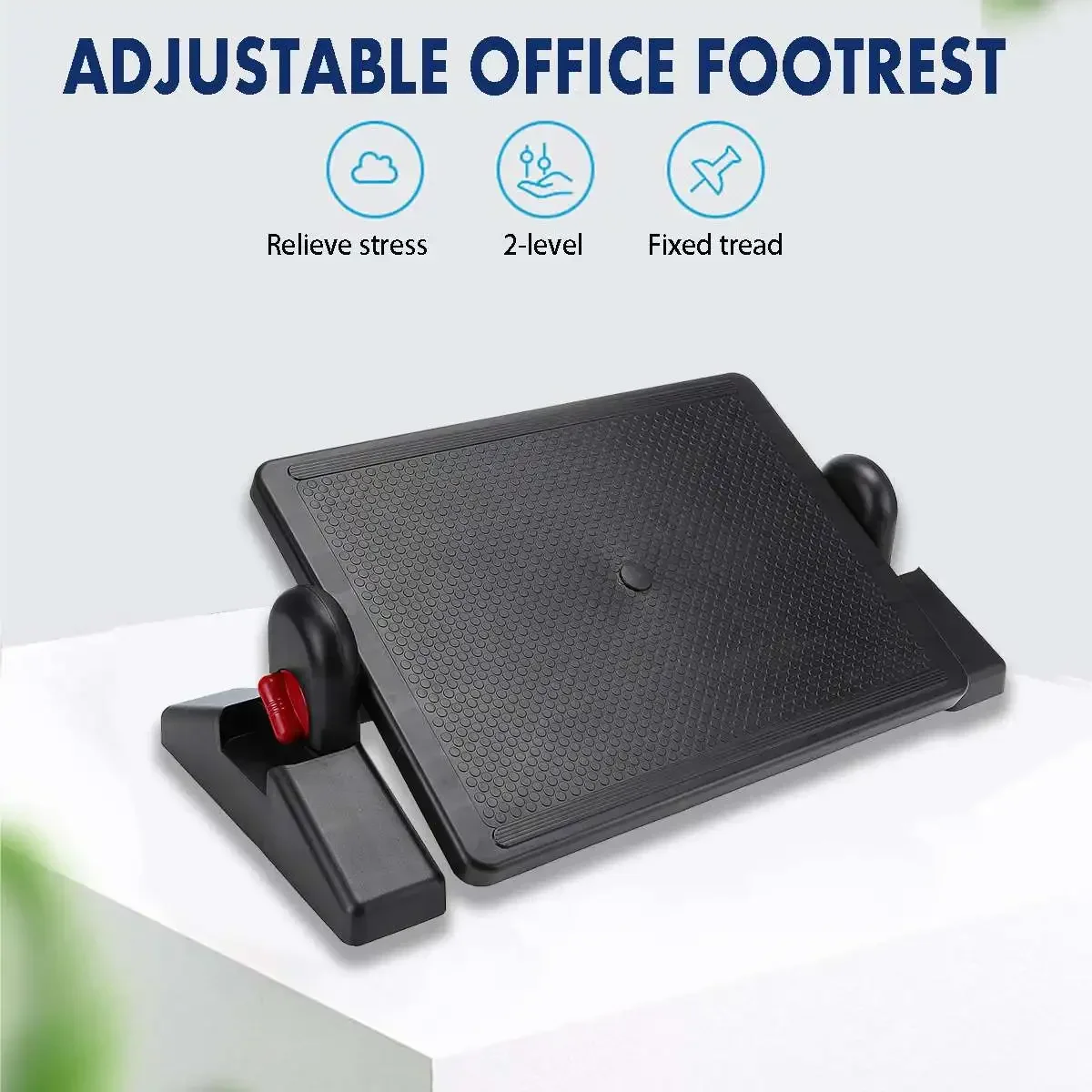 Ergonomic Footrest Adjustable Angle and Height Home Office Foot Rest Stool for Under Desk Support 2-Level Height Adjustment