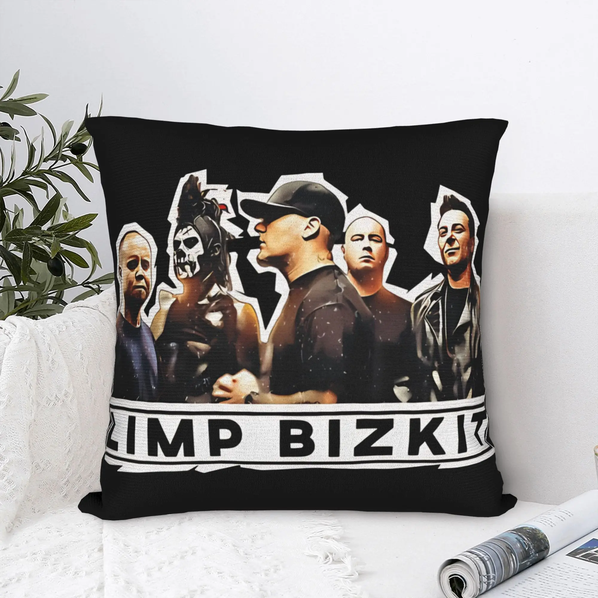 Limp Bizkit Rock Square Pillow Cases  Cushion Cover Vintage Zippered Decorative Throw Pillow Case Cover for Living Room 45x45cm