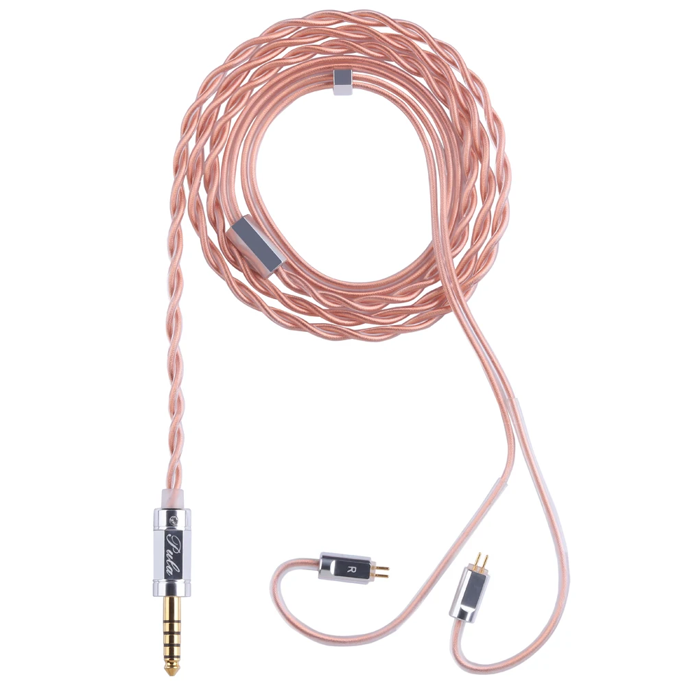 PULA HIFI Earphone IEM Cable Single Crystal Copper Upgrade Wire 2.5/3.5/4.4 mm Type C Plug 0.78mm 2 pin MMCX Connector