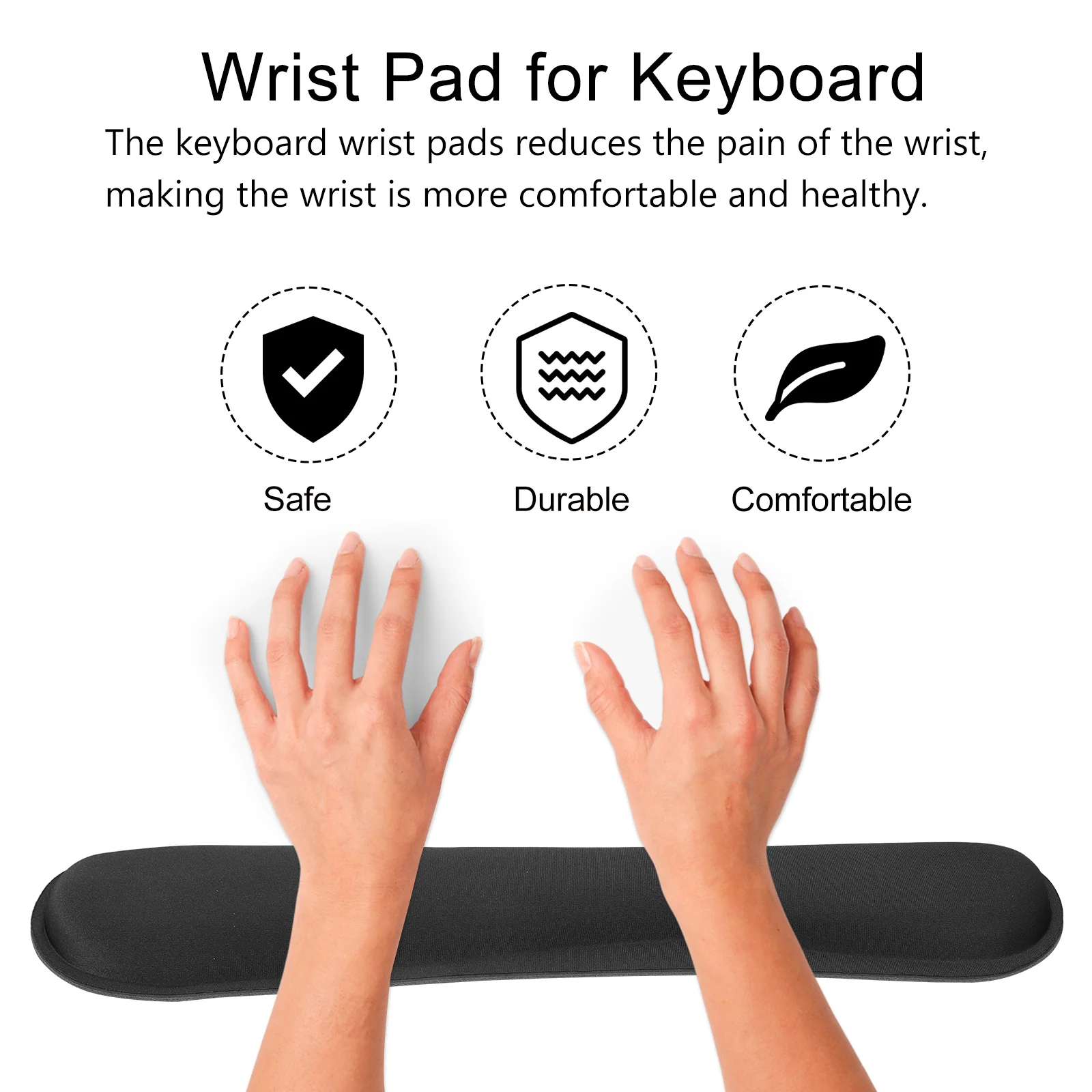 

2 Pcs Keyboard Wrist Pad Ergonomic Memory Foam Cushion Laptop Computer Reduces Pain Supports Wrists Anti Fatigue Non Slip Soft