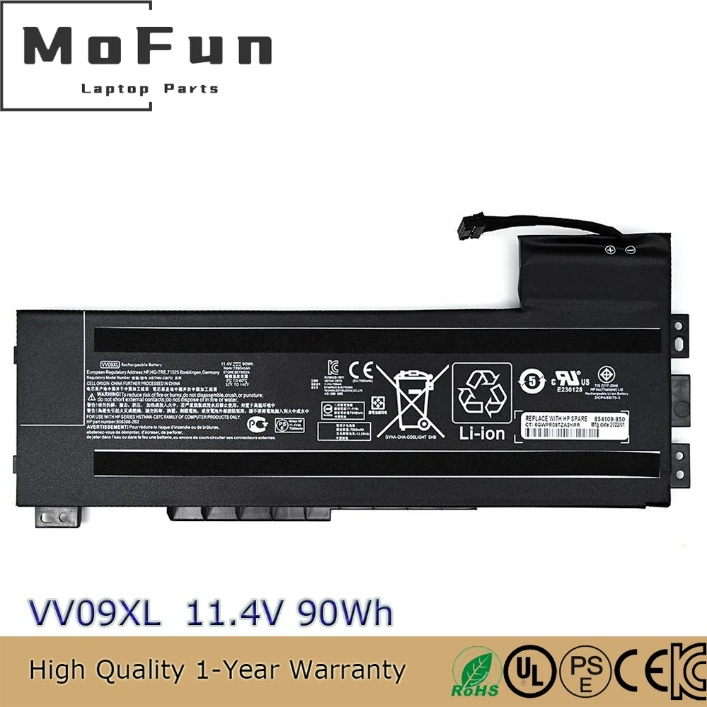Original VV09XL 11.4V 90Wh Laptop Battery for HP ZBook 15 G4 17 G3 808398-2B1 808452-005 HSTNN-C87