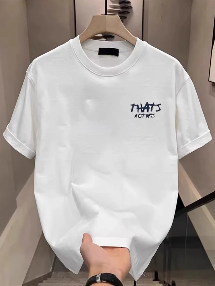 

2025 Summer New Fantastic Men's 100% Pure Cotton and Pure Colour of ColthesT-Shirt for Men Quick Drying Comfortable T-Shirt