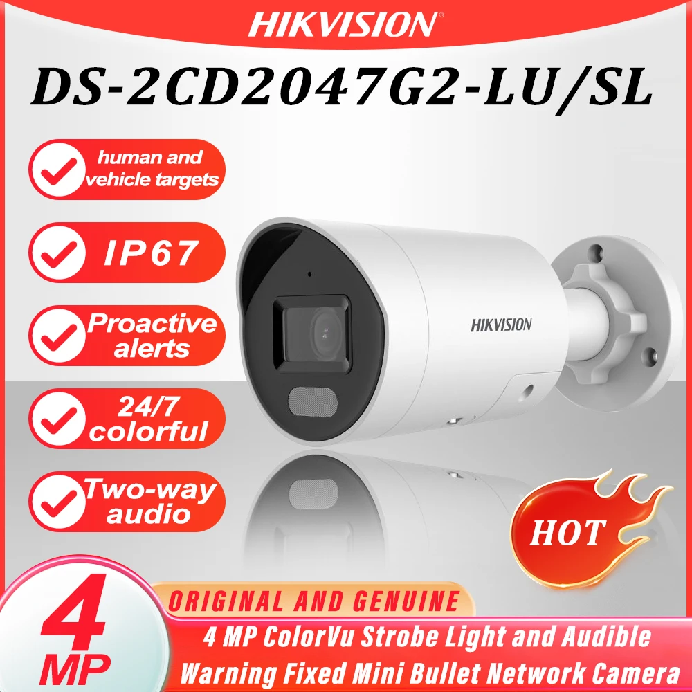 Hikvision-Caméra d'origine 4MP TurnVu, prise en charge audio bidirectionnel, classification des véhi