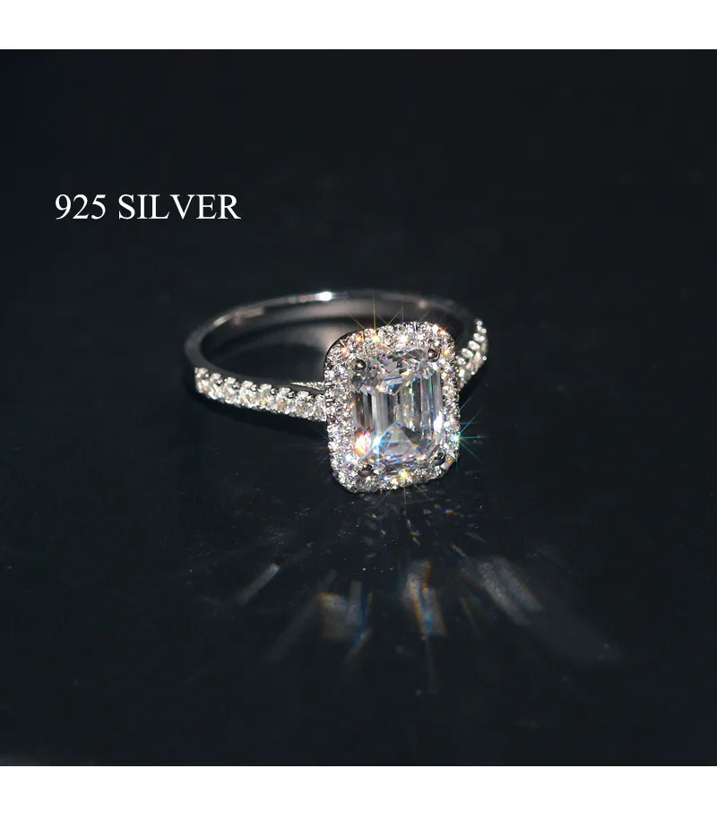 CC Rings For Women Silver Color Cubic Zirconia Ring Bridal Wedding Engagement Fine Jewelry Luxury Accessories CC3123