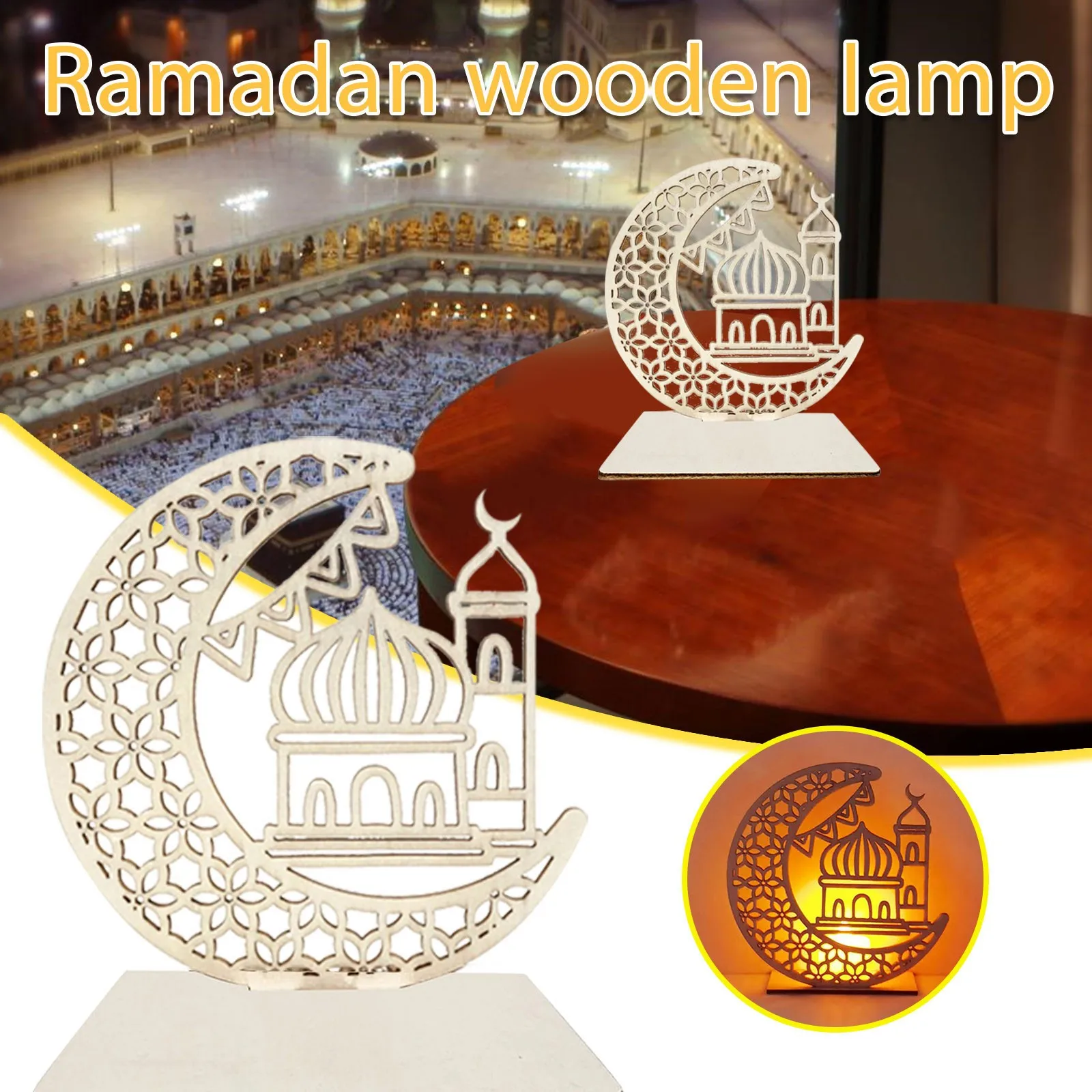 2025 Eid Mubarak Wooden Pendant Ramadan Decoration Islam Muslim Party Decor Eid Al Adha Ramadan Eid Ramadan Kareem Party Gifts