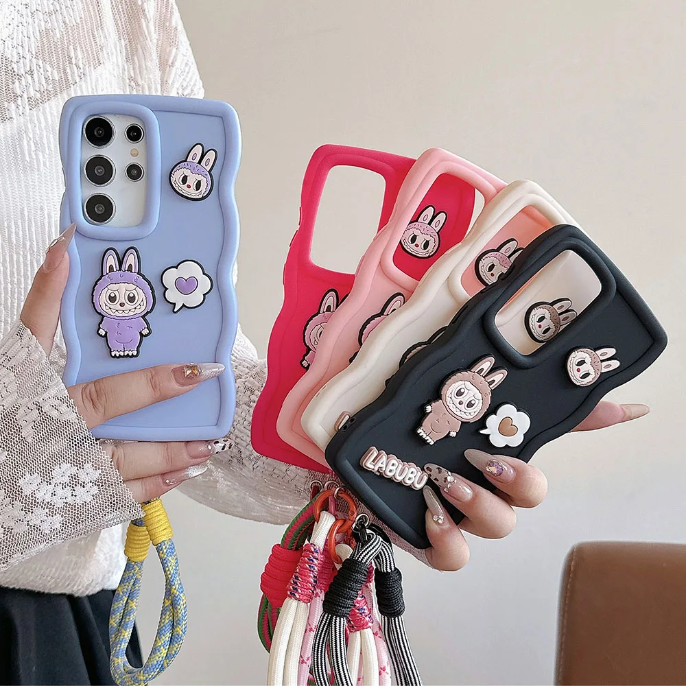 Coque en silicone souple pour Oppo, Reno10pro, Cute 3D LaBuBu, Candy, Wavy, Reno 10, 11, Reno10 Pro, 7, A54, A55, A57, A58, A67, A68, 4g, A15, A16