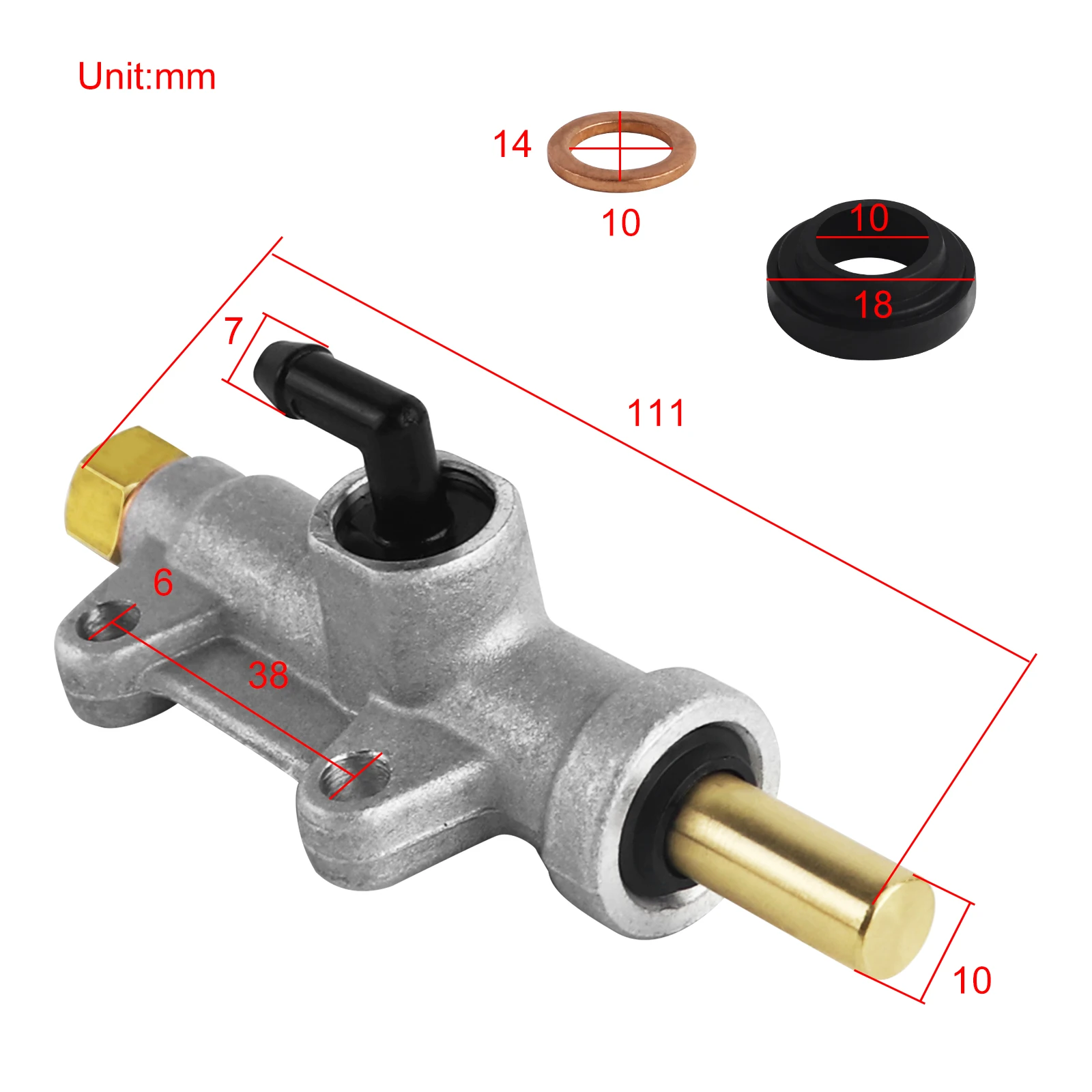 FLYPIG Rear Brake Master Cylinder 1910301 for Polaris Sportsman 335 400 450 500 600 700 800 Trail Blazer 250 330 400 Magnum 325