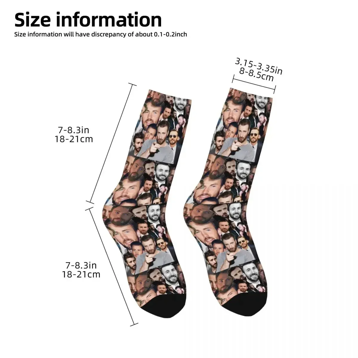 Chris Evans Collage Socks Harajuku Sweat Absorbing Stockings All Season Long Socks Accessories for Man's Woman's Gifts