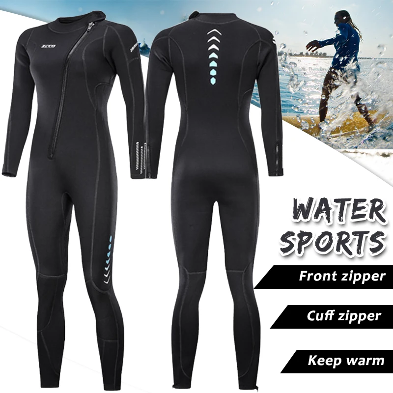 

Women Wetsuit 3mm Neoprene Wet Suits Front/Back Zipper Water Sport Full Body Diving Suit Snorkeling Surfing Water Sport Swimsuit